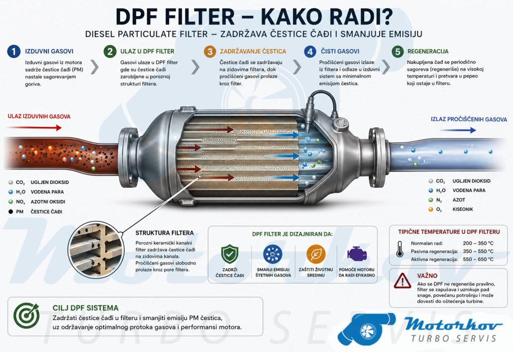 DPF filter i povećan izduvni pritisak koji utiče na turbinu