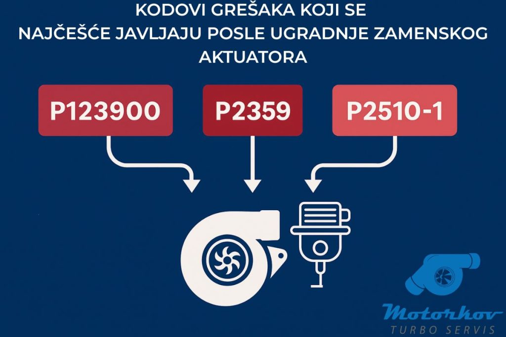 Kodovi grešaka P123900 P2359 P2510-1 posle ugradnje zamenskog aktuatora