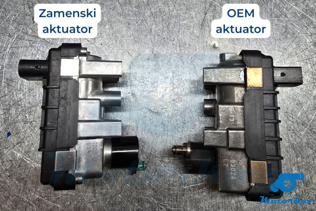 Poređenje OEM i zamenskog aktuatora za Mercedes OM642 turbinu